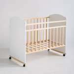 Детская кроватка Alatoys, без маятника (белый, береза)