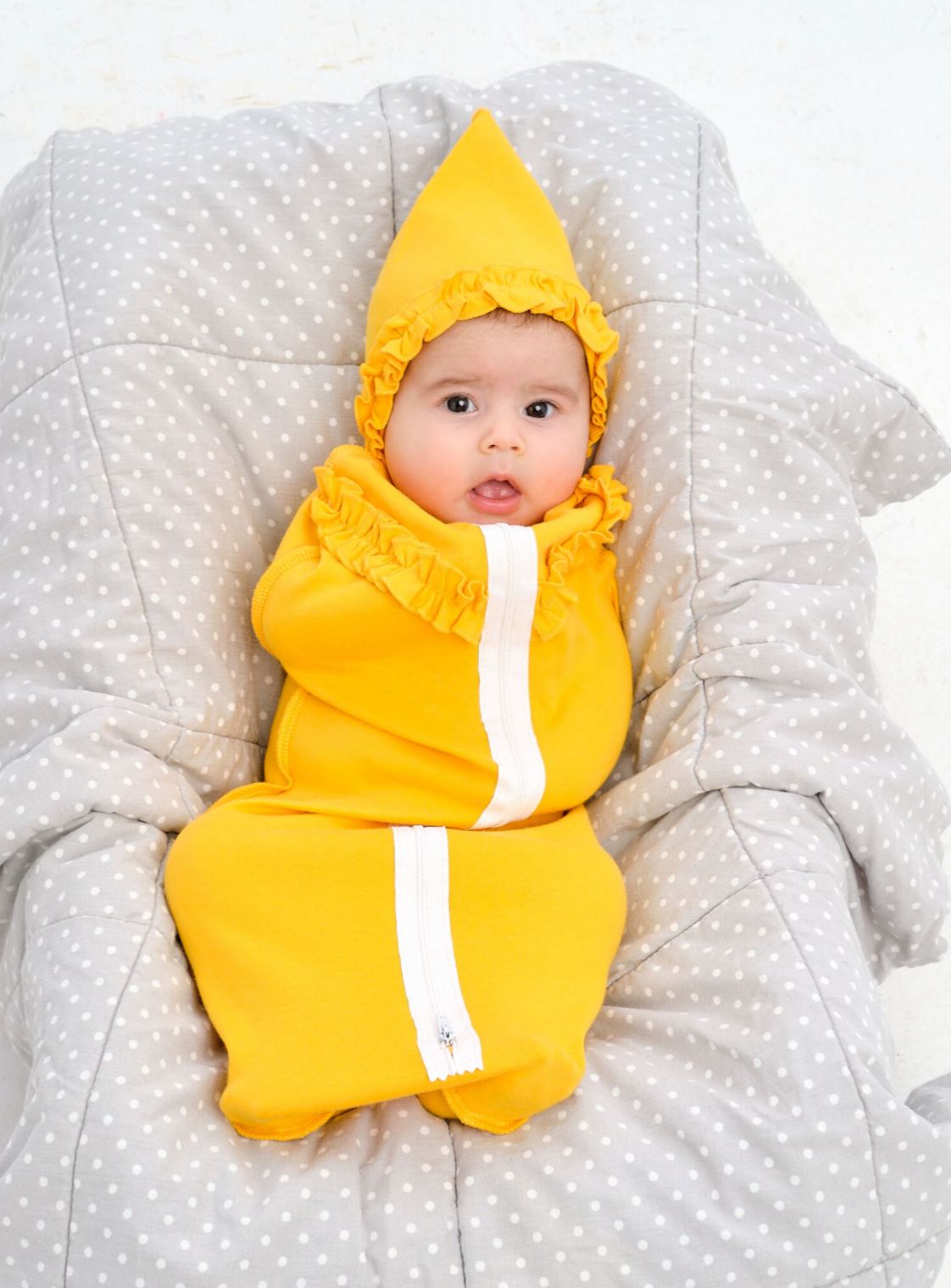 Кокон-пеленка и шапочка BABYSTORE 2002/горчица - фото 1