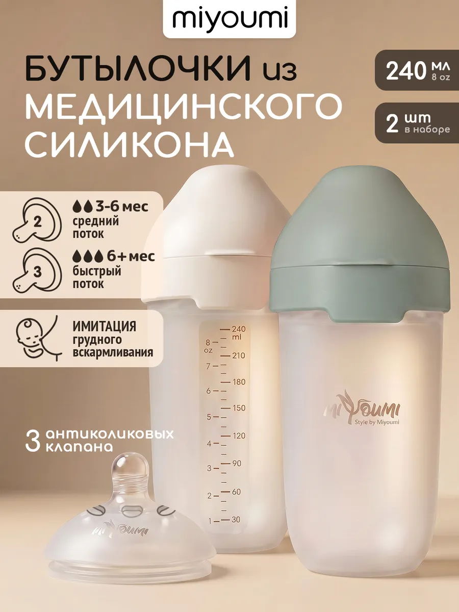 Бутылочка Miyoumi Anti-Colic 240 мл 2 шт. - фото 8