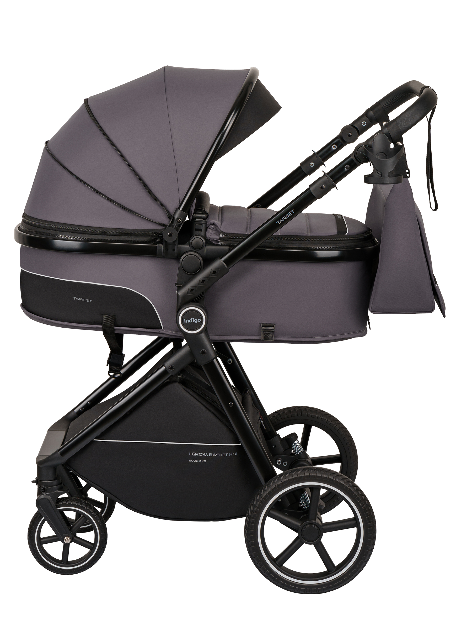 Коляска трансформер Indigo Target 3в1 серый - фото 21