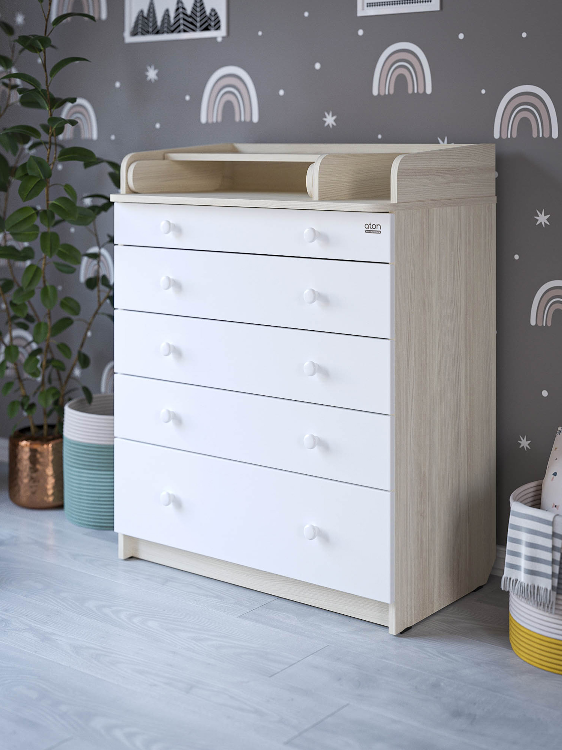 Комод пеленальный Aton Maks ясень севилья-белый софт - фото 5