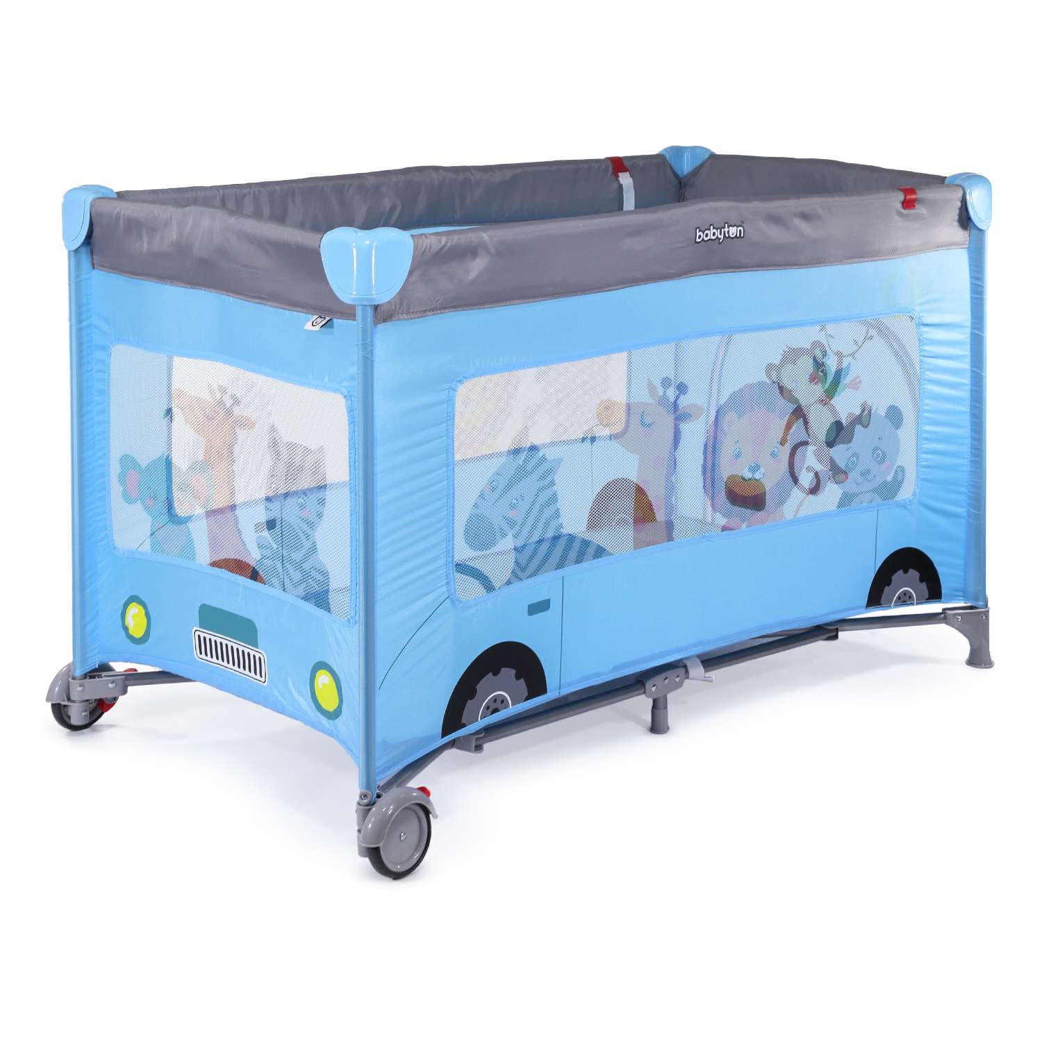 Кровать-манеж Babyton Blue bus G120 - фото 6
