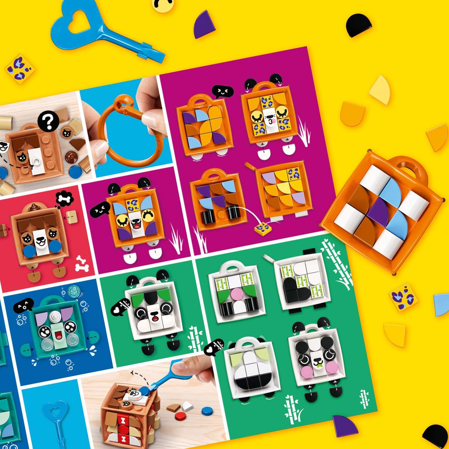 Конструктор LEGO DOTS Брелок Леопард блочный - фото 6
