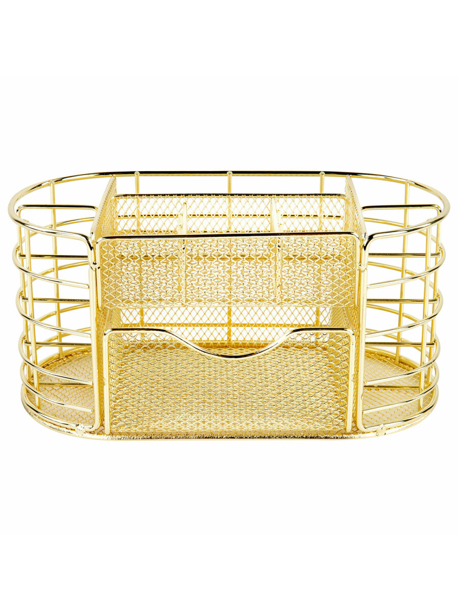 Органайзер для косметики и канцелярии MONTE VITA металлический настольный 9 секций - фото 4