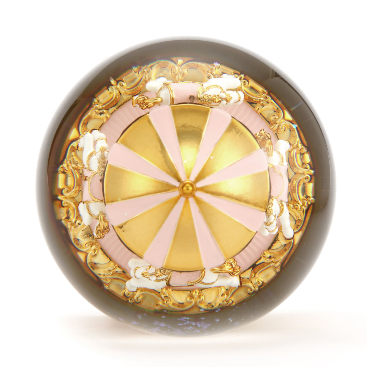 Стеклянный снежный шар Glassglobe Розовая карусель - фото 5