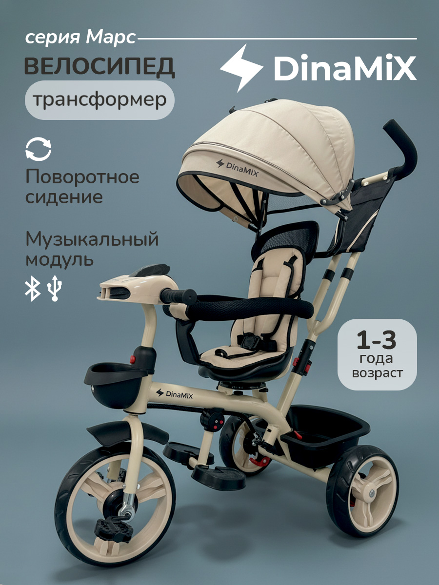 Трехколесный велосипед DinaMiX 10 дюймов - фото 1