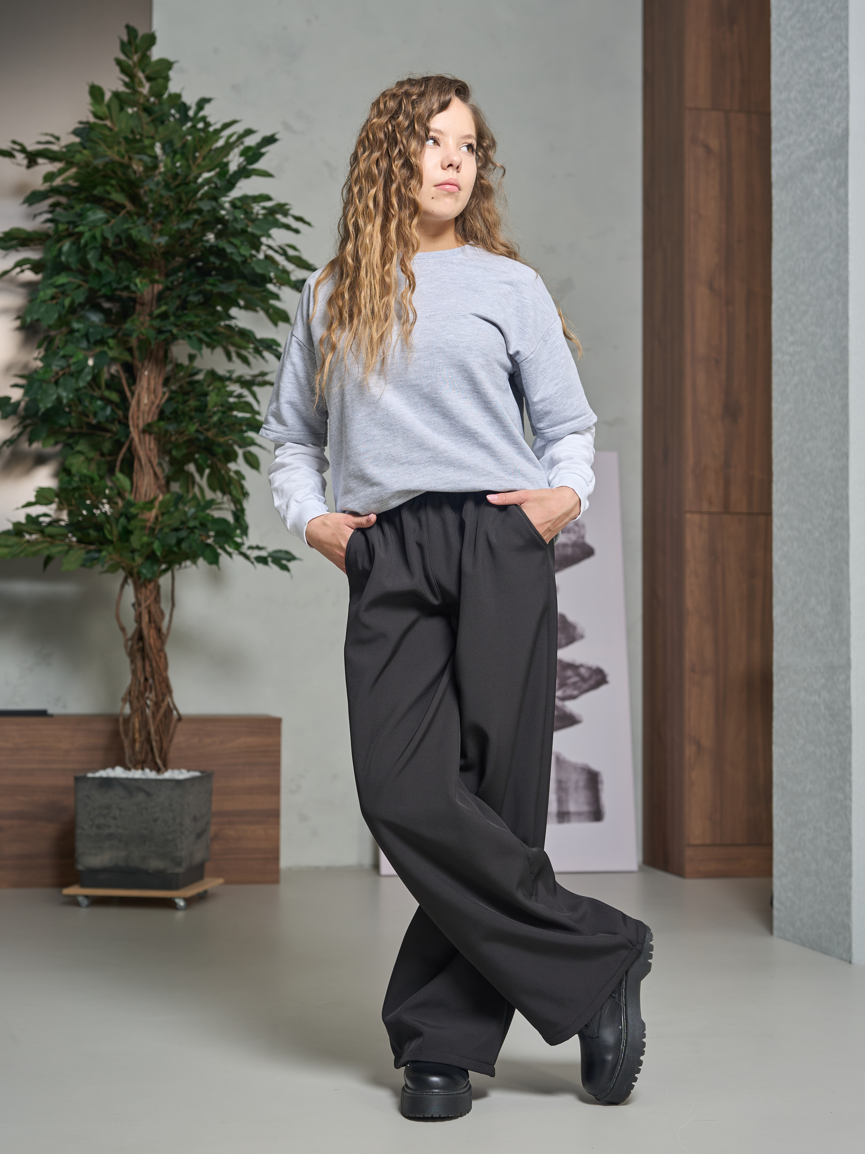 Брюки-палаццо СИНЯЯ МОДА WF1011B-H39 - фото 13