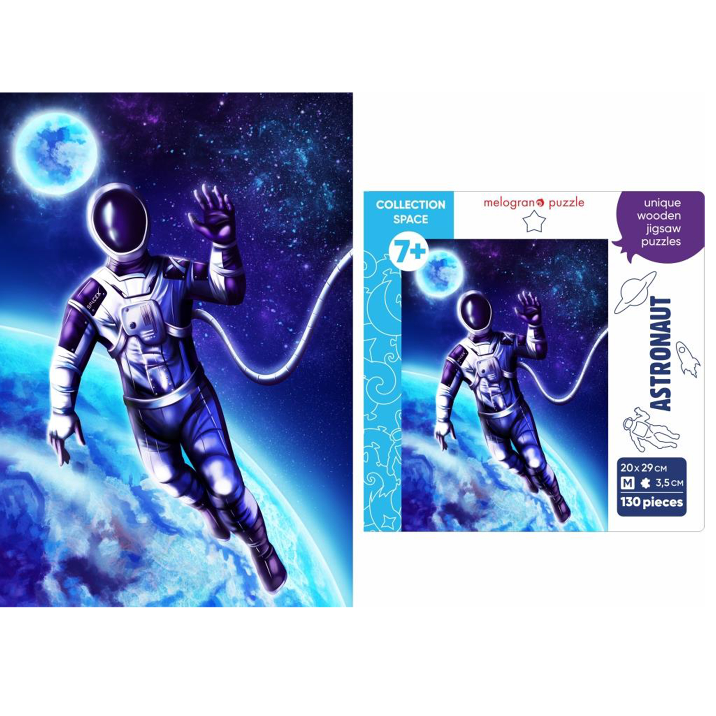 Пазл 1TOY Космонавт деревянный - фото 10