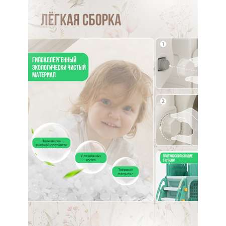 Детский игровой комплекс Perfetto Sport Автомобиль с горкой PS-049-М ментол