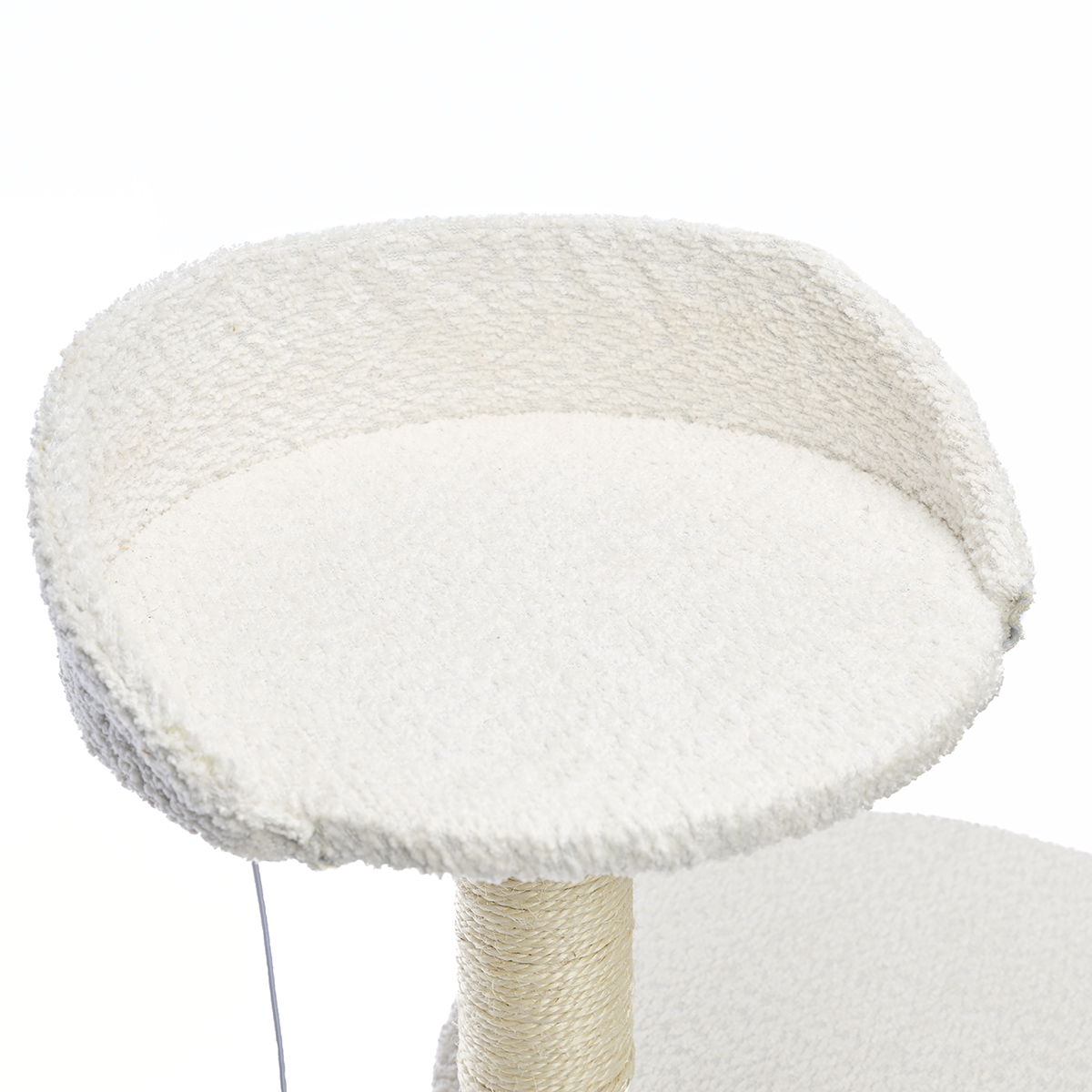 Дом-когтеточка для кошек Не один дома Boucle белый 45*45*112см - фото 3