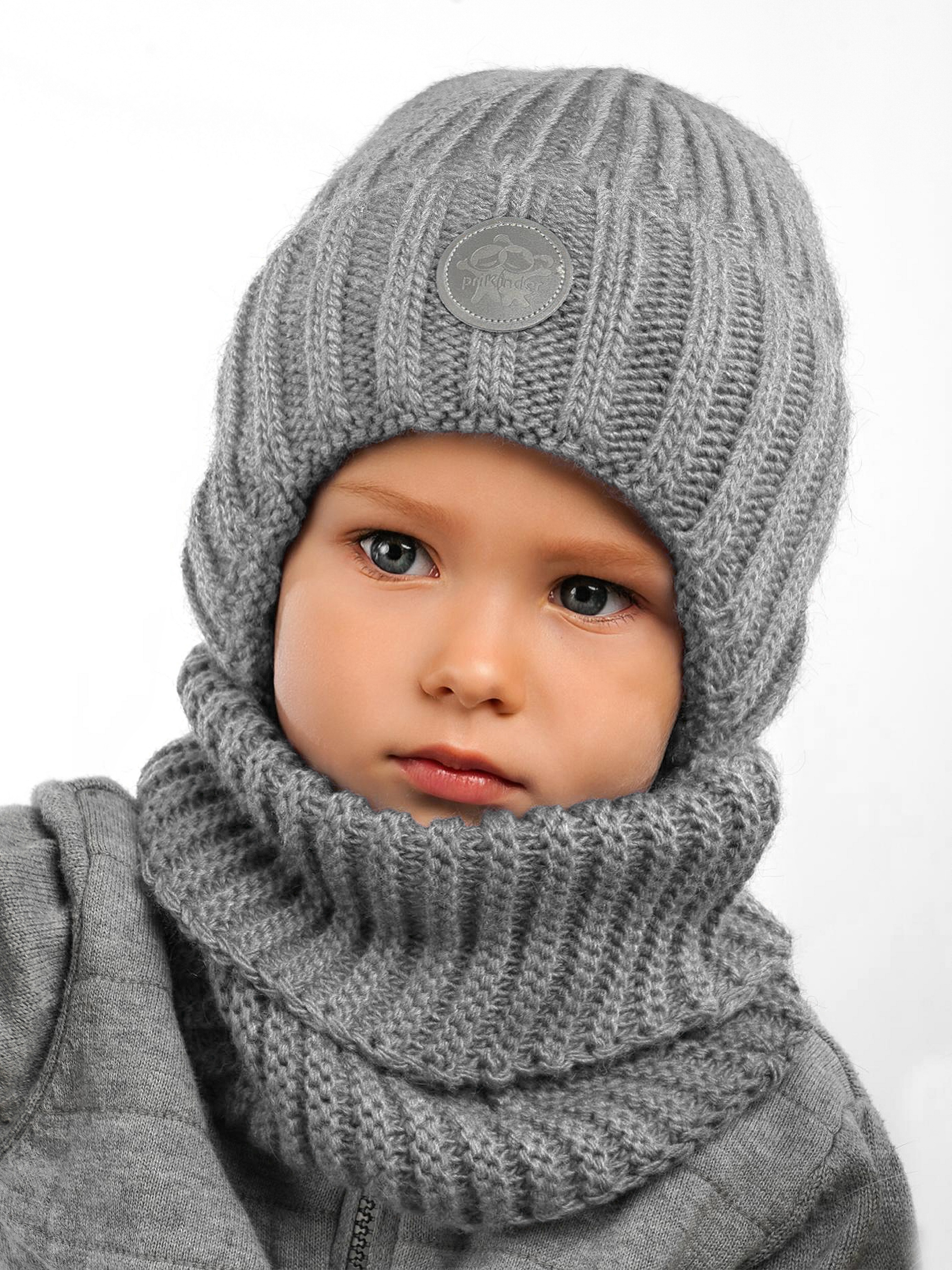 Шапка и снуд ПриКиндер U-W_234170 Цвет: Серый - фото 15
