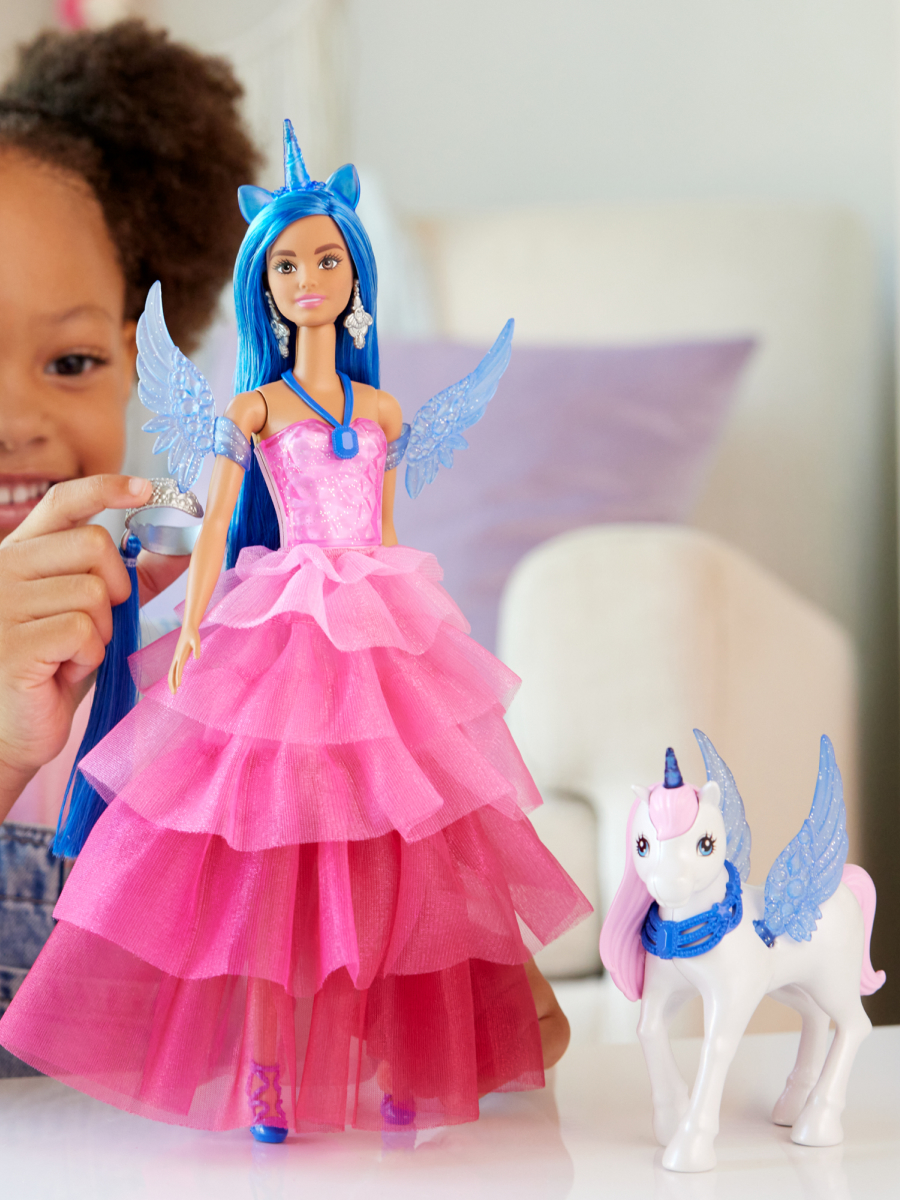 Кукла модельная Barbie Magic HRR16 Барби с единорогом высота 29 см HRR16 - фото 2