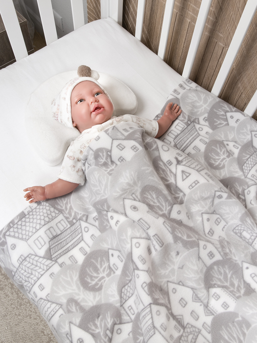 Плед Baby Nice Домики 100 x 118 см флис - фото 3