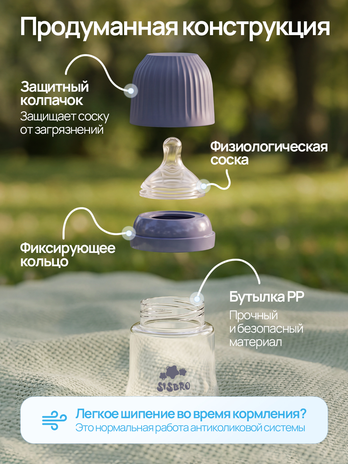 Бутылочка SISBRO 180 мл - фото 4