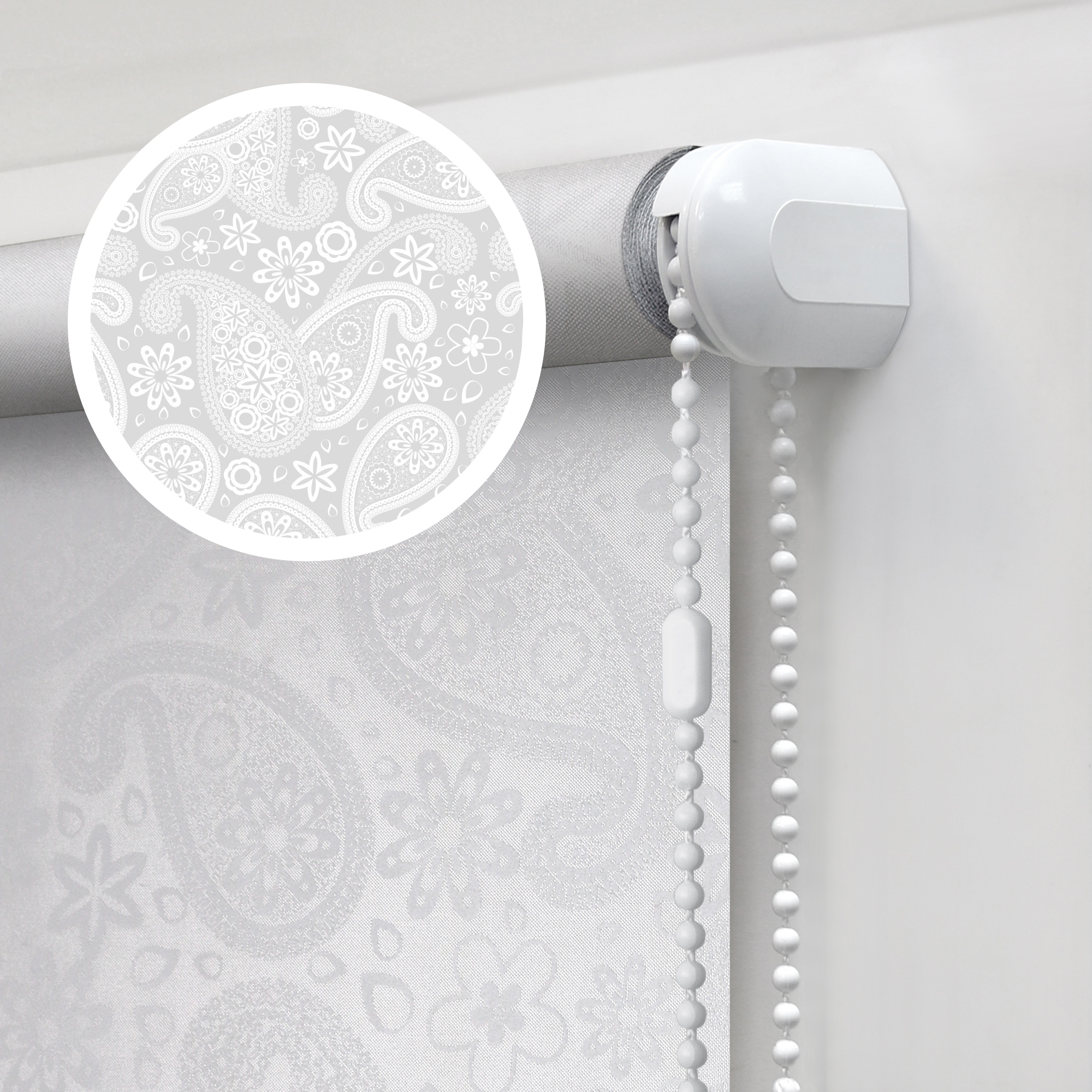 Рулонные шторы Эскар Шалюр Фрэнч белый 50х160 см - фото 2