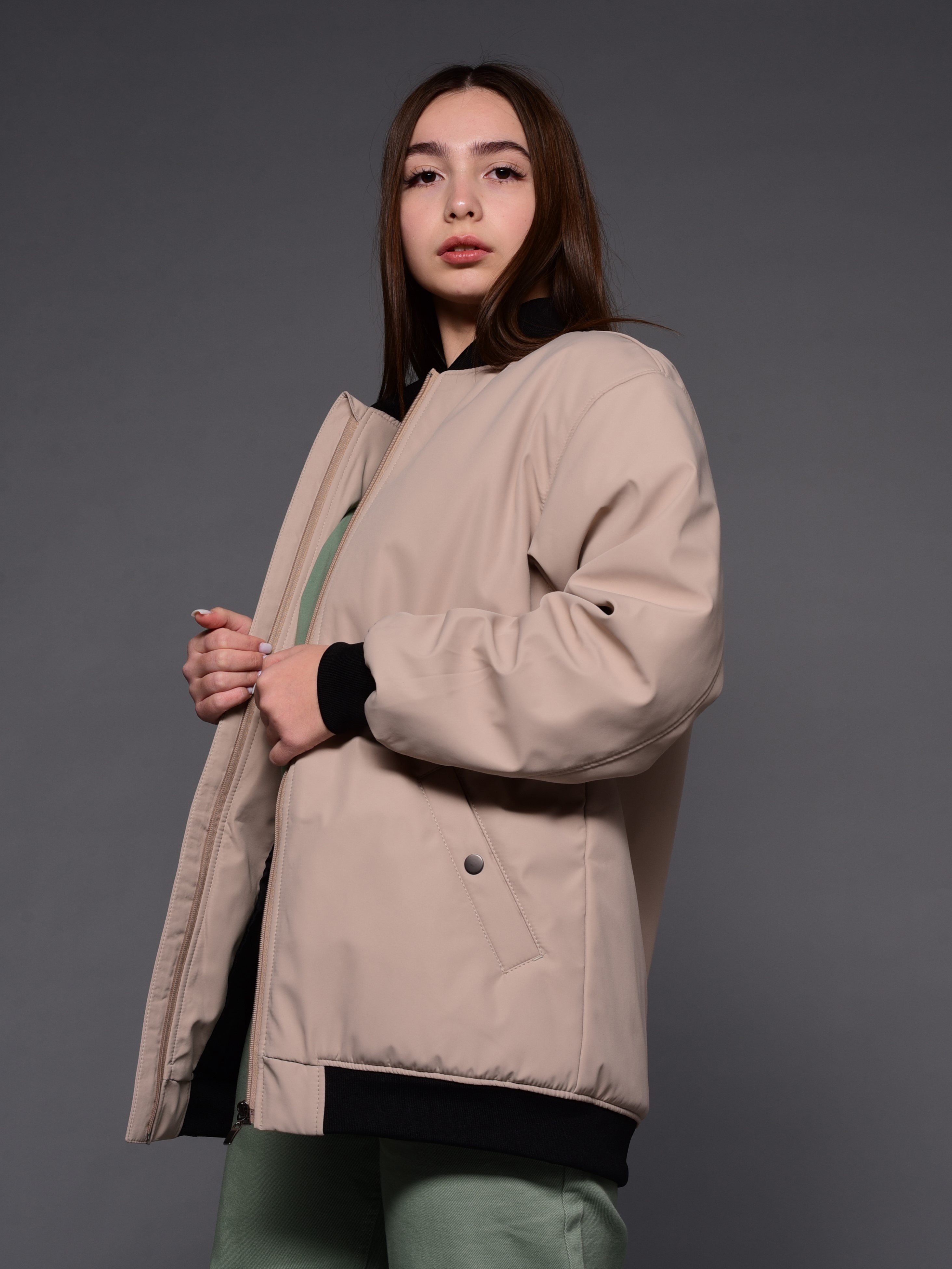 Бомбер Аврора 1043-Д/бежевый - фото 1