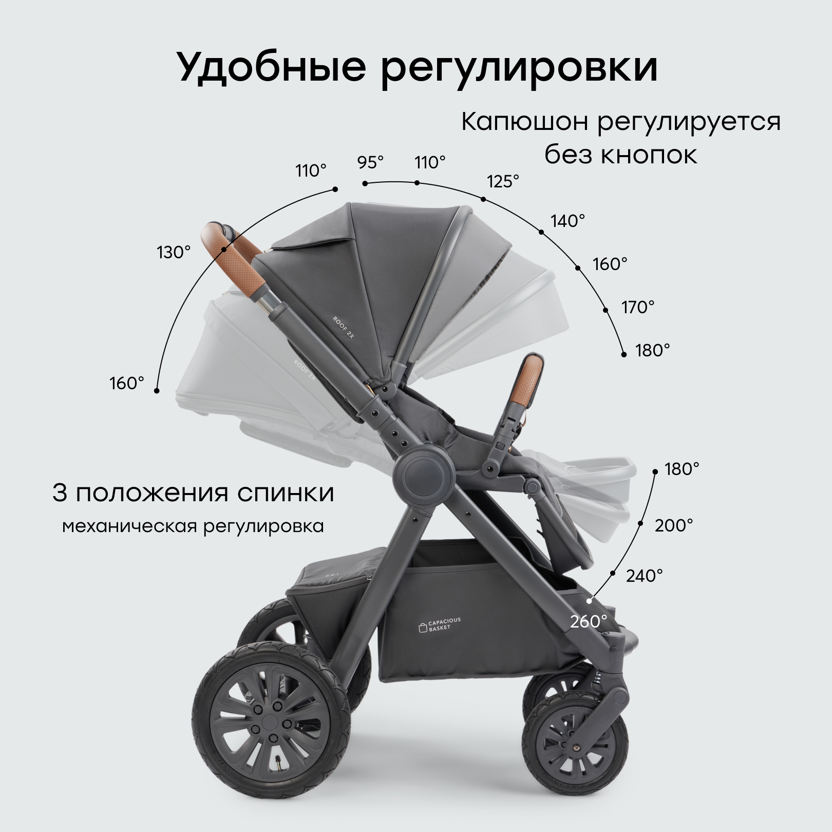 Коляска 2в1 Happy Baby MOMMER PRO серый - фото 9