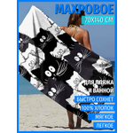 Полотенце PAVLine Полотенце пляжное махровое 70*140, 100 % хлопок, Коты компания
