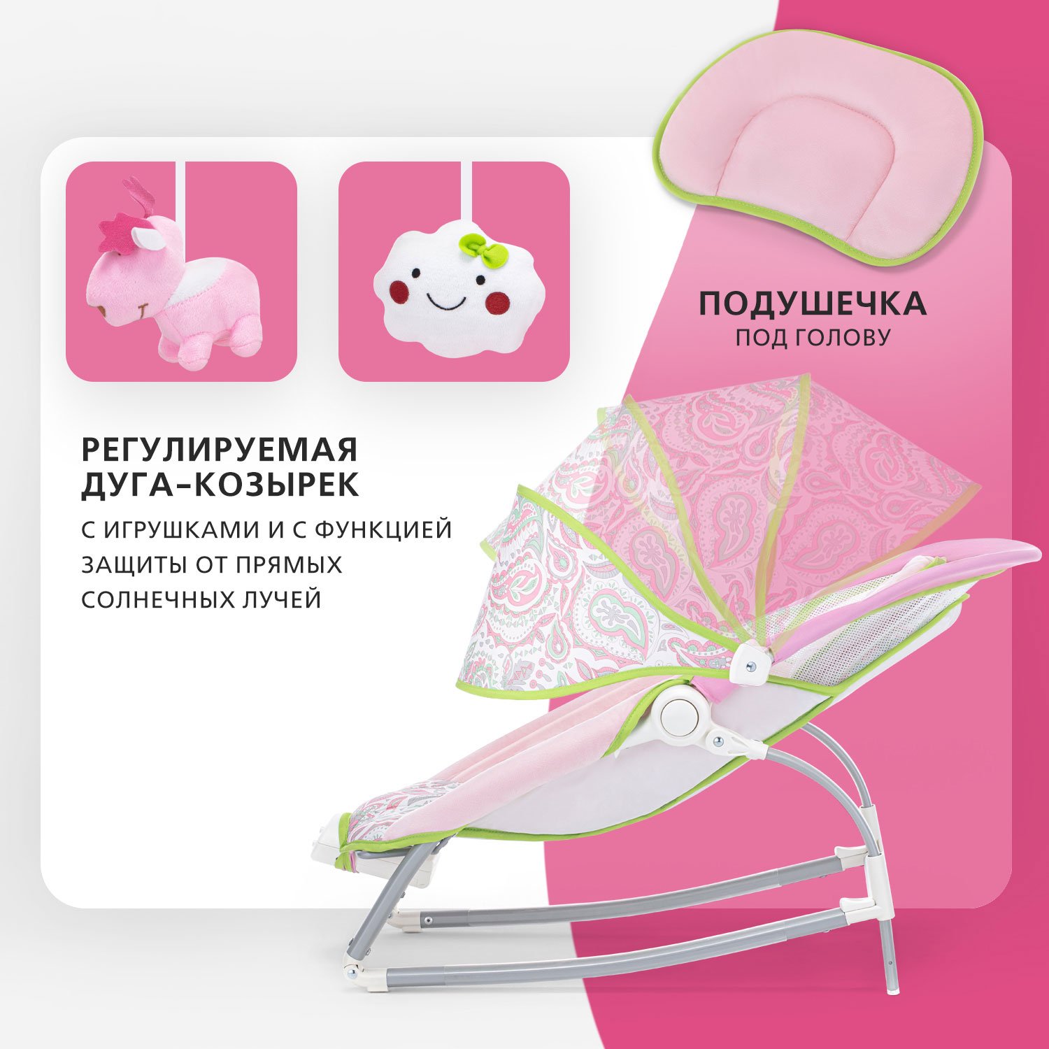 Шезлонг Nuovita Mese розовый - фото 5