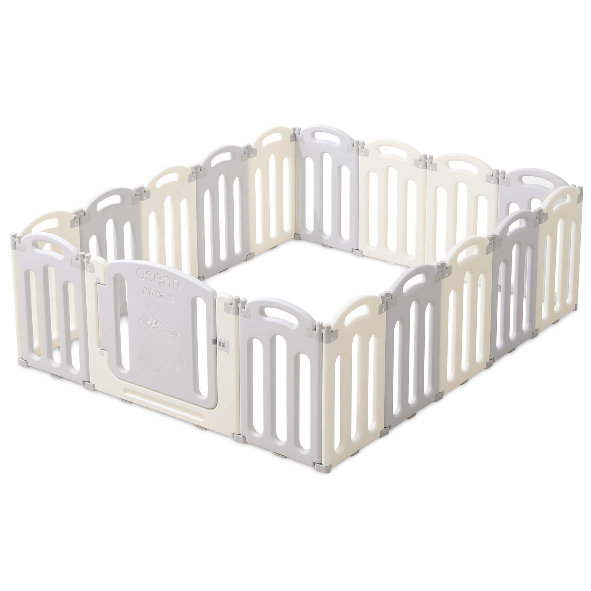 Манеж ширма UNIX Kids складной Ocean серый POCEAN188GY - фото 12