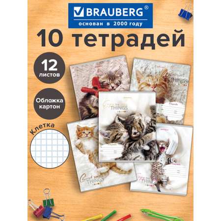 Тетрадь Brauberg клетка 12 лист. 10 шт.