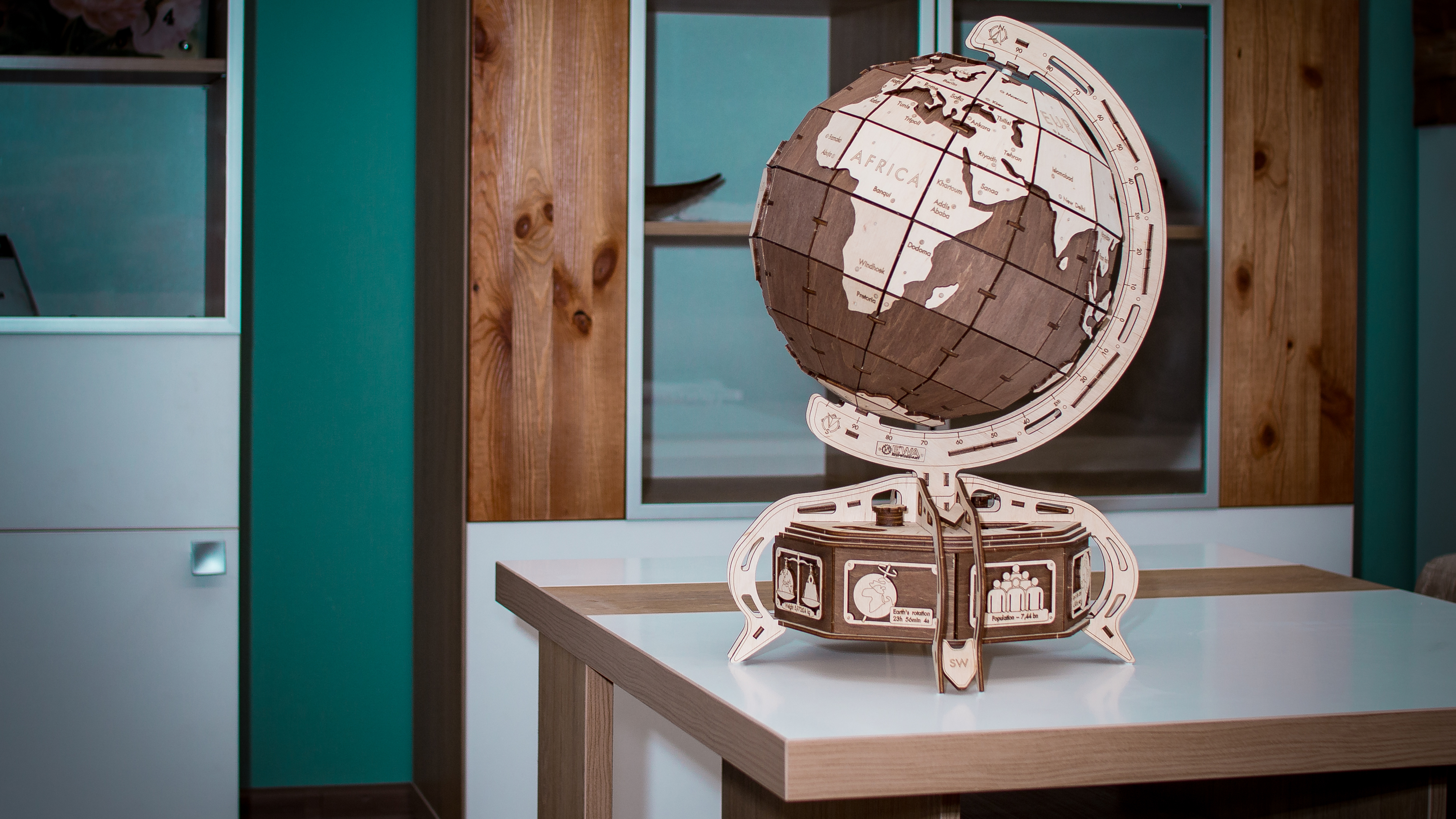 Конструктор Eco Wood Art Глобус деревянный - фото 16