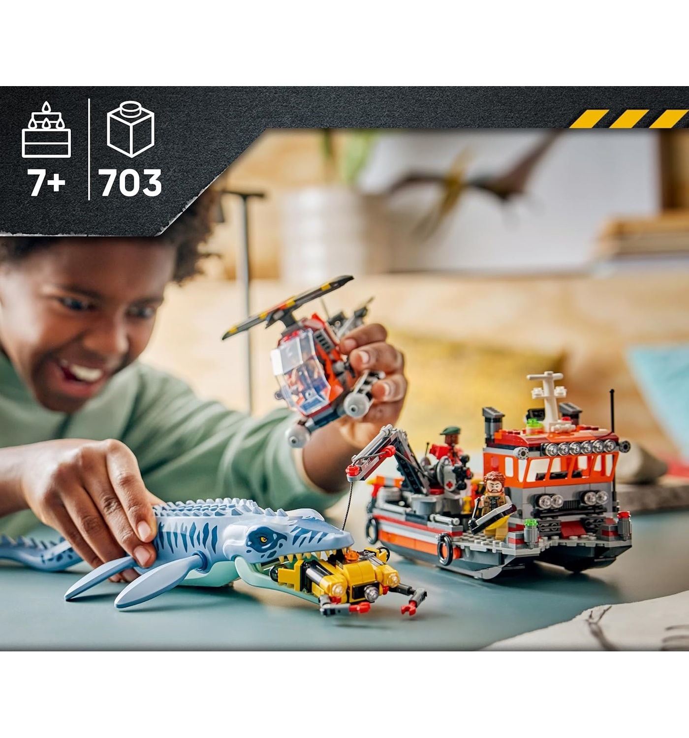 Конструктор LEGO Jurassic World Атака Мозазавра 703 дет. - фото 6