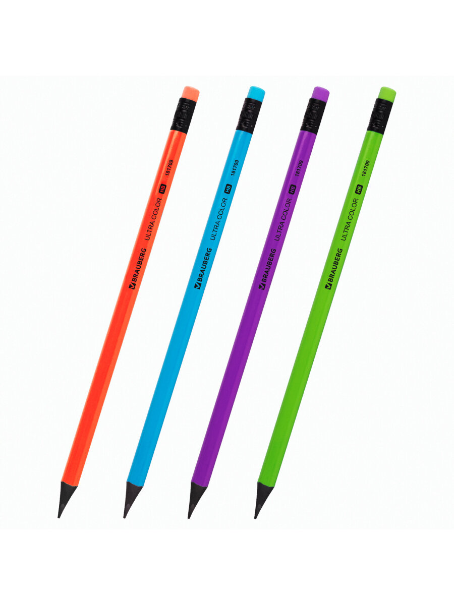 Карандаши чернографитные Brauberg 4 шт. - фото 7