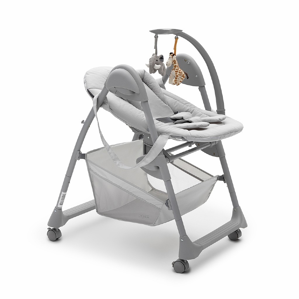 Стульчик для кормления agex Seat’n Sleep серый - фото 4