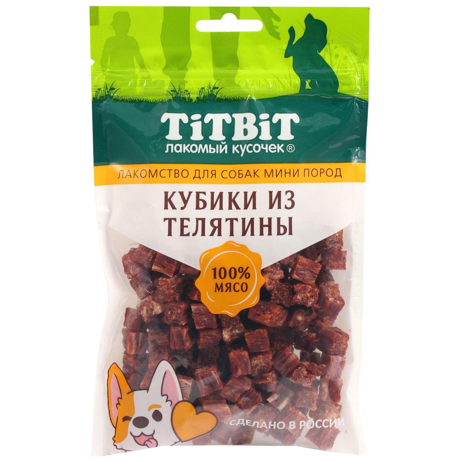 Лакомство для собак TITBIT 100г мини пород Кубики из телятины - фото 1