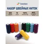Нитки Bestex для шитья и ремонта Цвета радуги 40/2 365 м 400 ярд