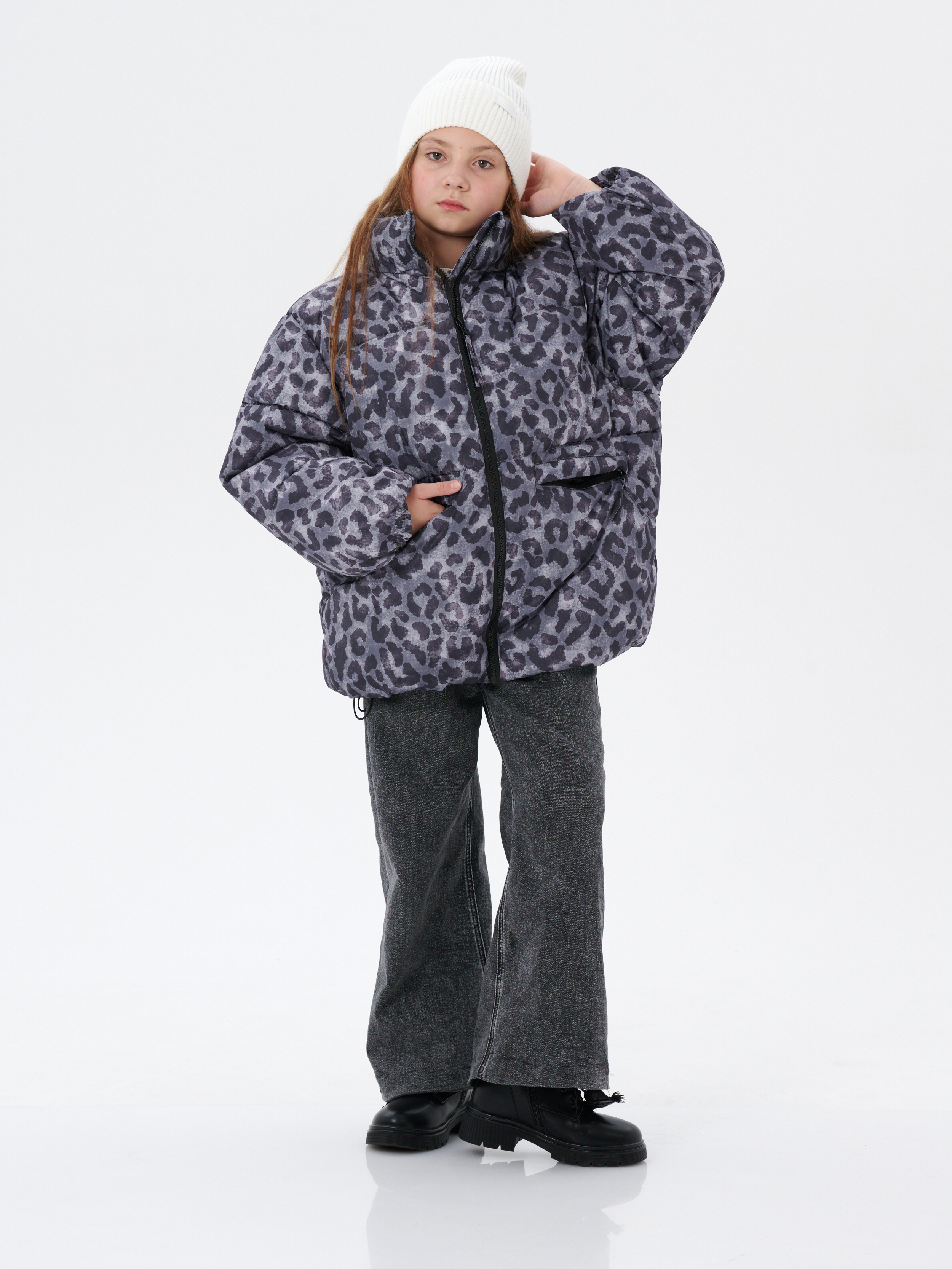 Куртка КрутышОк Т-066 серый леопард - фото 15