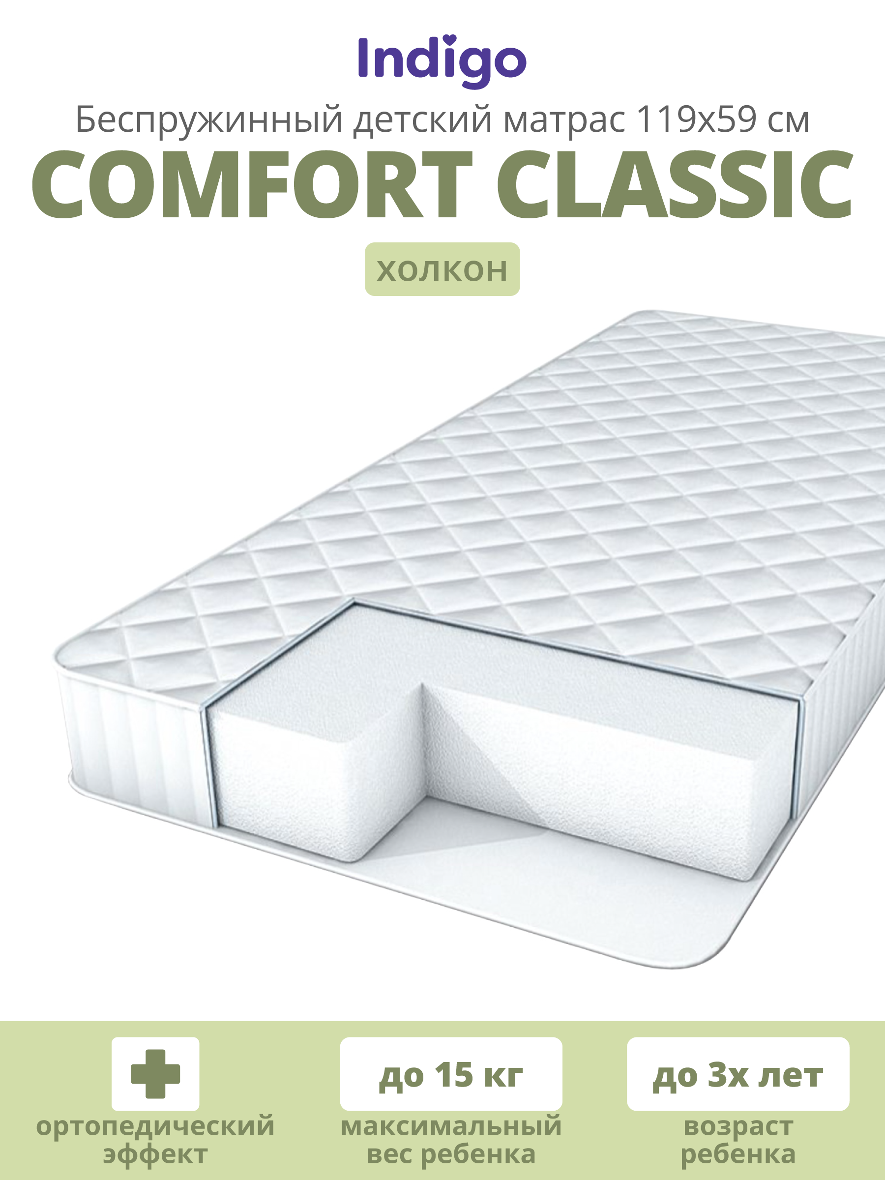 Матрас Indigo Comfort Classic 60х120 - фото 1