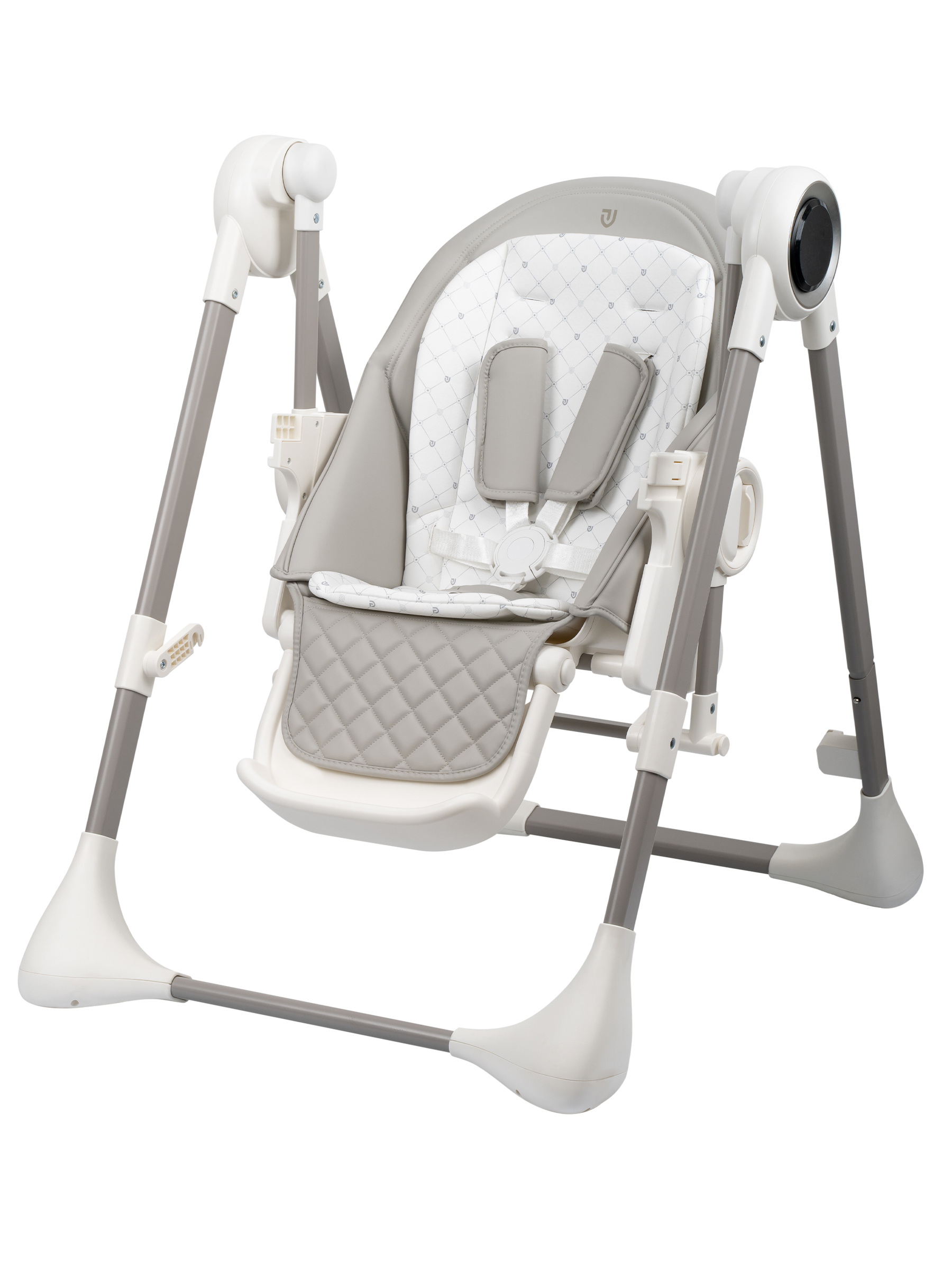Стульчик для кормления JOVOLA Muza с функцией электрокачели серый - фото 6