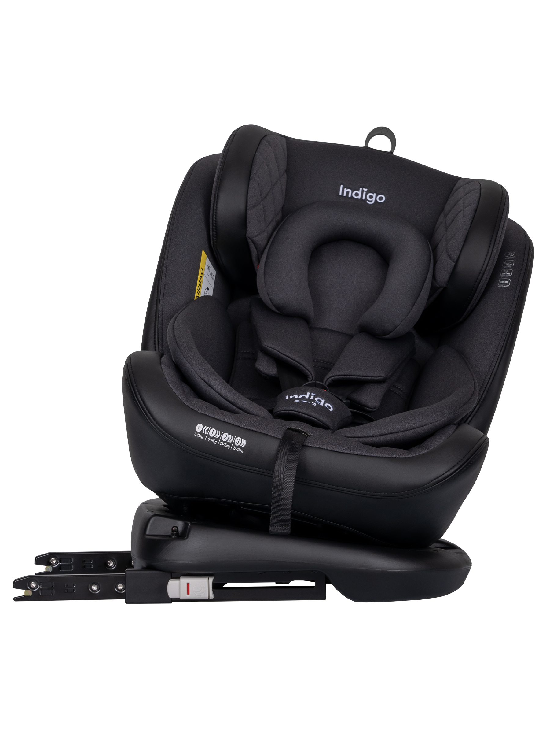 Автокресло Indigo Aero, черный Isofix 0+/1/2/3 (0-36 кг) - фото 8