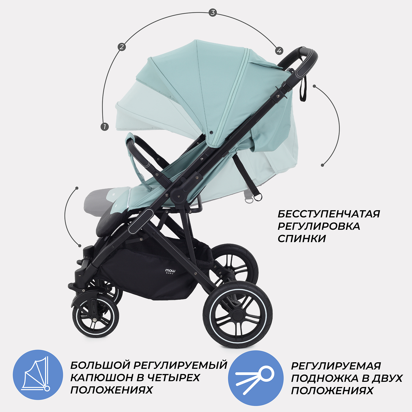 Коляска прогулочная MOWbaby Turbo - фото 7