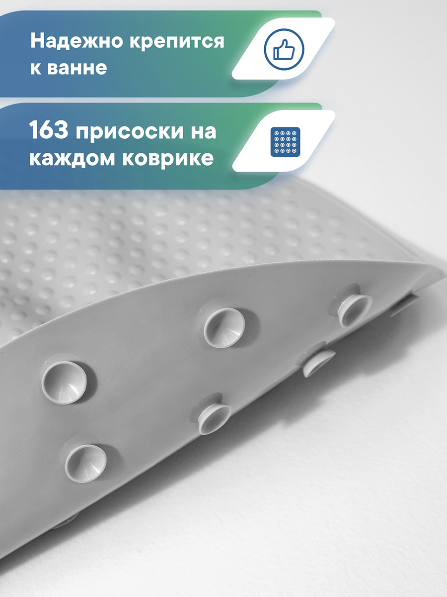 Коврик для ванной VILINA серый 0.38 x 0.68 см 1 шт. - фото 3