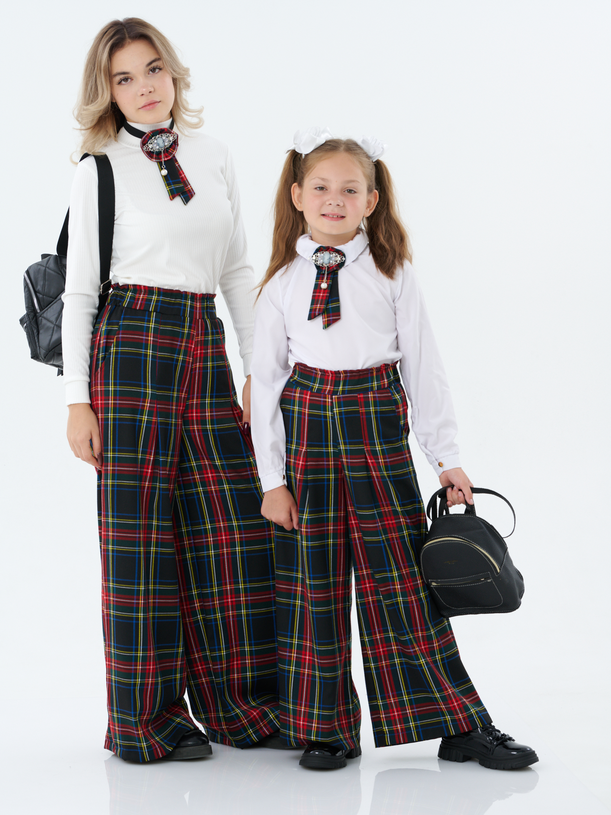 Брюки КрутышОк Т-051 черный, зеленый клетка - фото 7