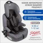 Автокресло SIGER Siger Стар Isofix Lux Isofix 1/2/3 (9-36 кг)