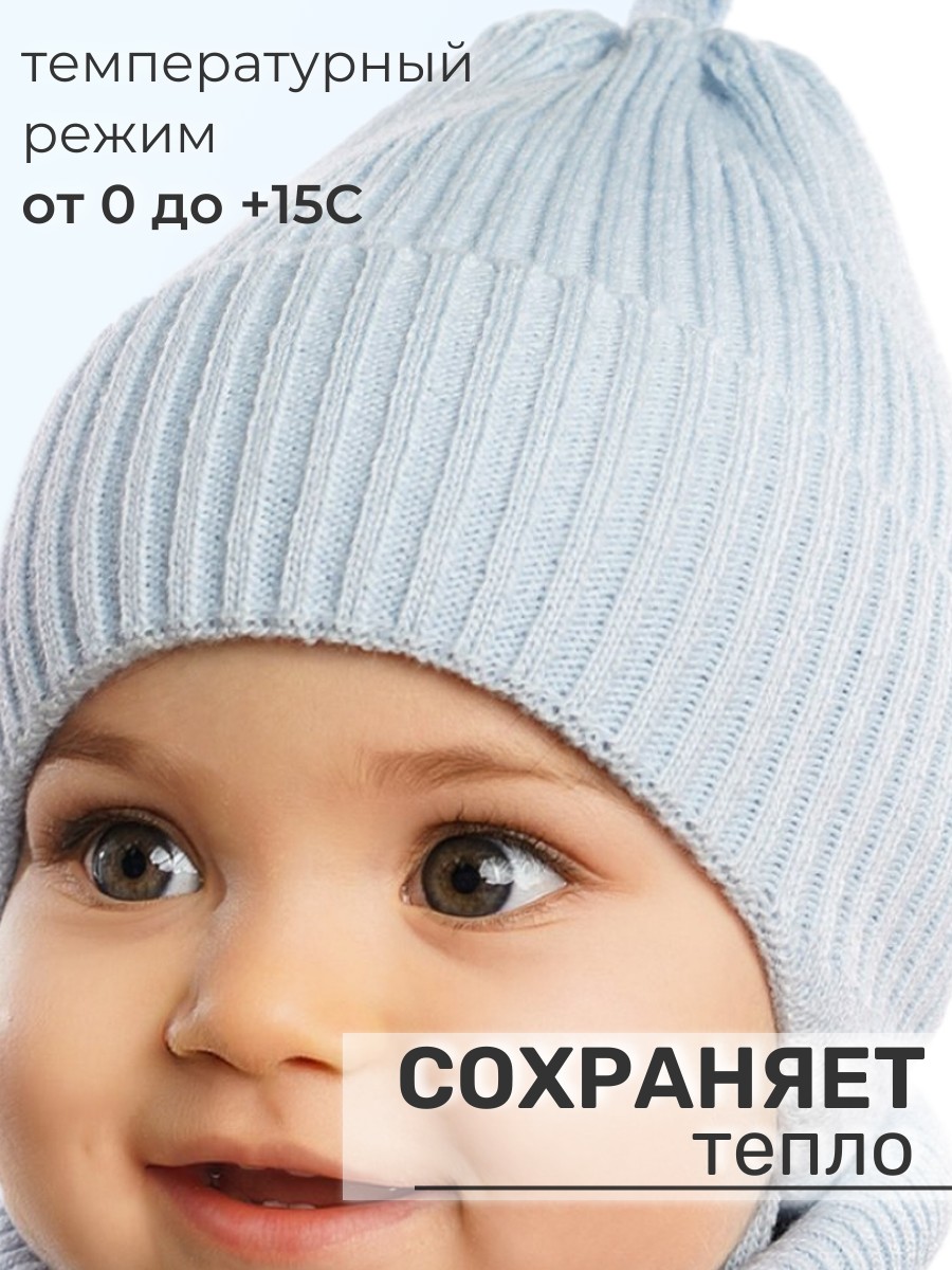 Шапка и снуд ПриКиндер G-Sp234137 Цвет: Голубой - фото 9