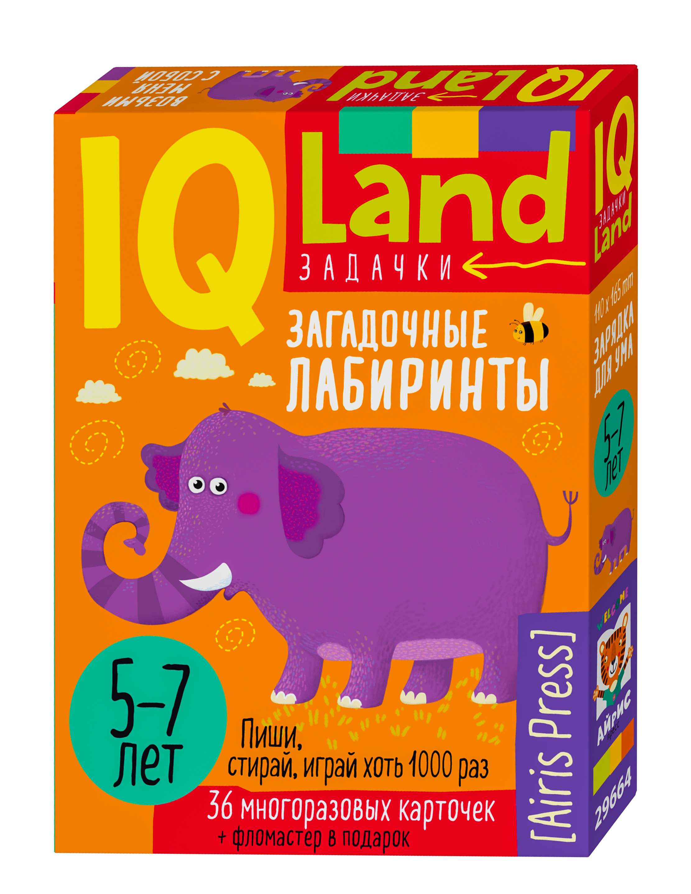 IQ карточки АЙРИС-пресс Многоразовые с маркером 5+ Загадочные лабиринты - фото 1