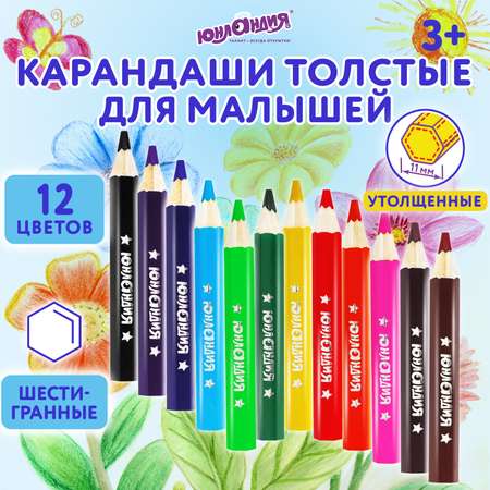 Карандаши цветные Юнландия 12 шт.