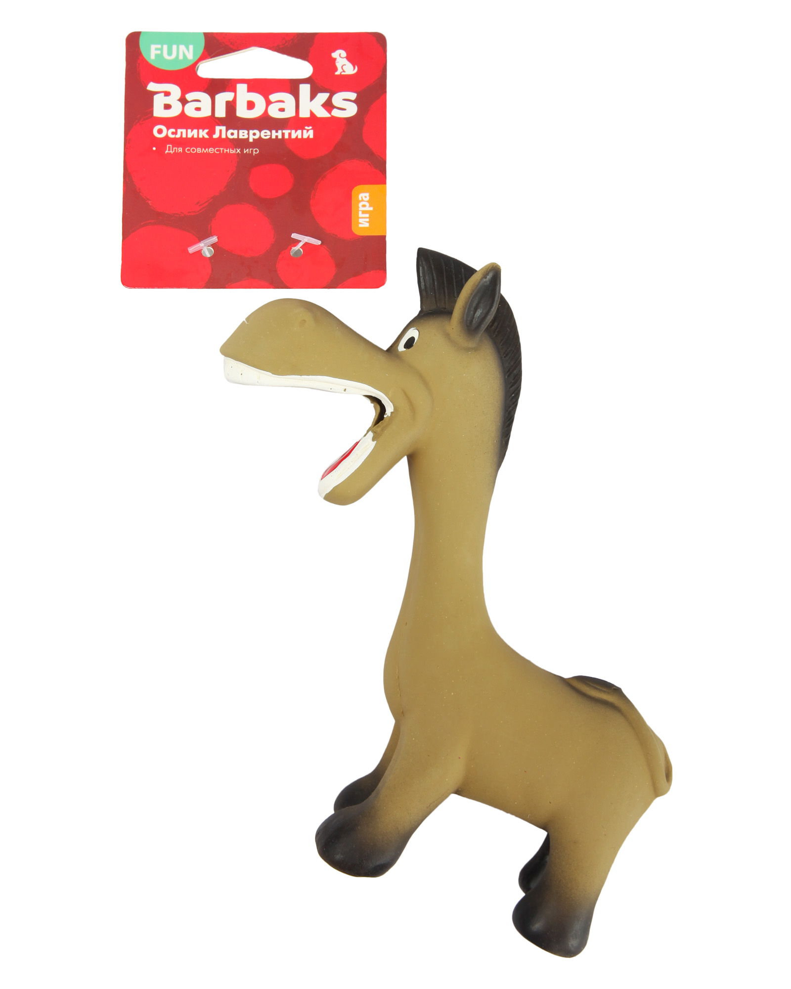 Игрушка для собак Barbaks Ослик Лаврентий из латекса с пищалкой 18см - фото 6