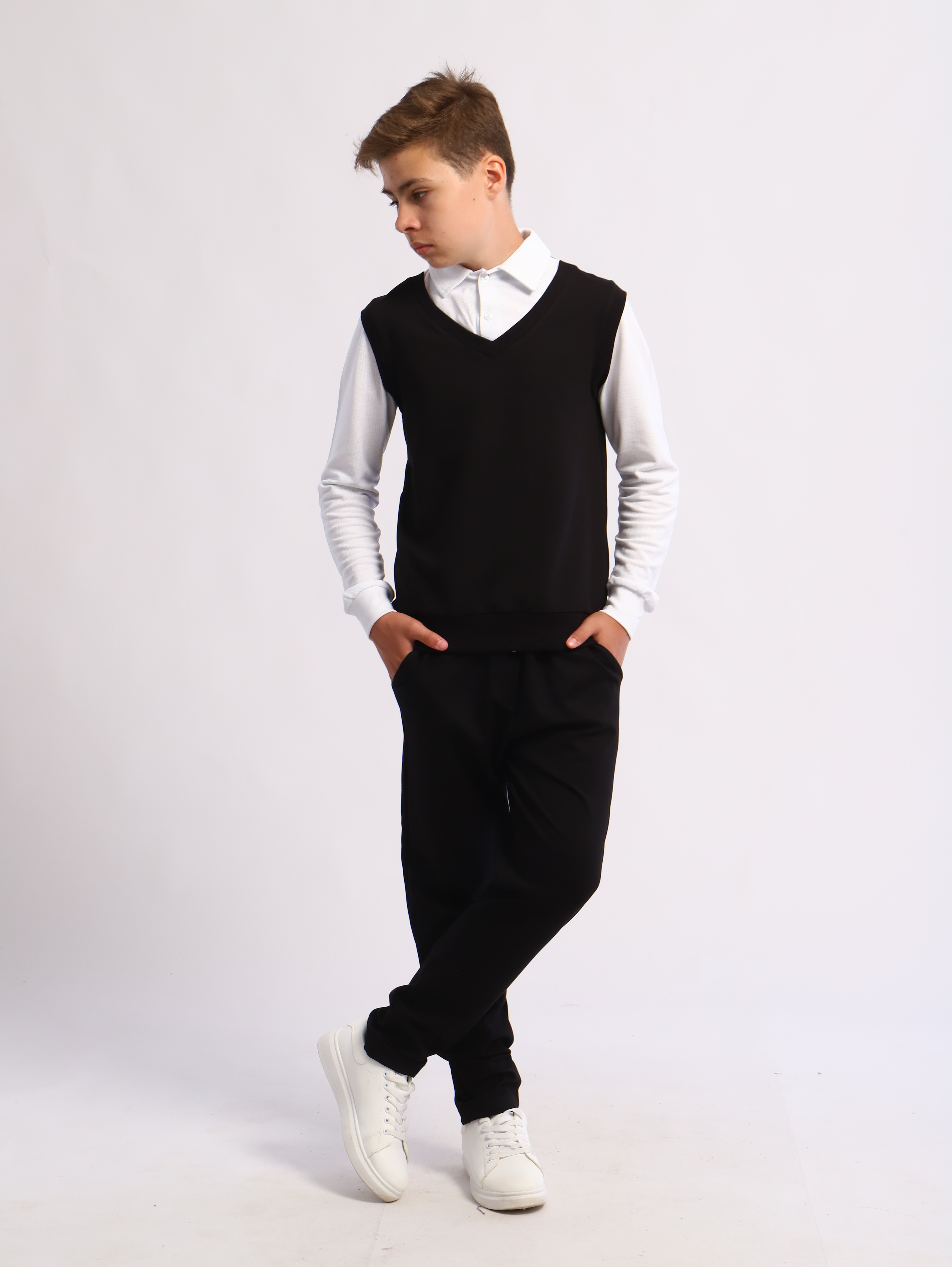 Джемпер-обманка ЛАДОШКИ Джемпер-обманка Стив-1 черный - фото 1