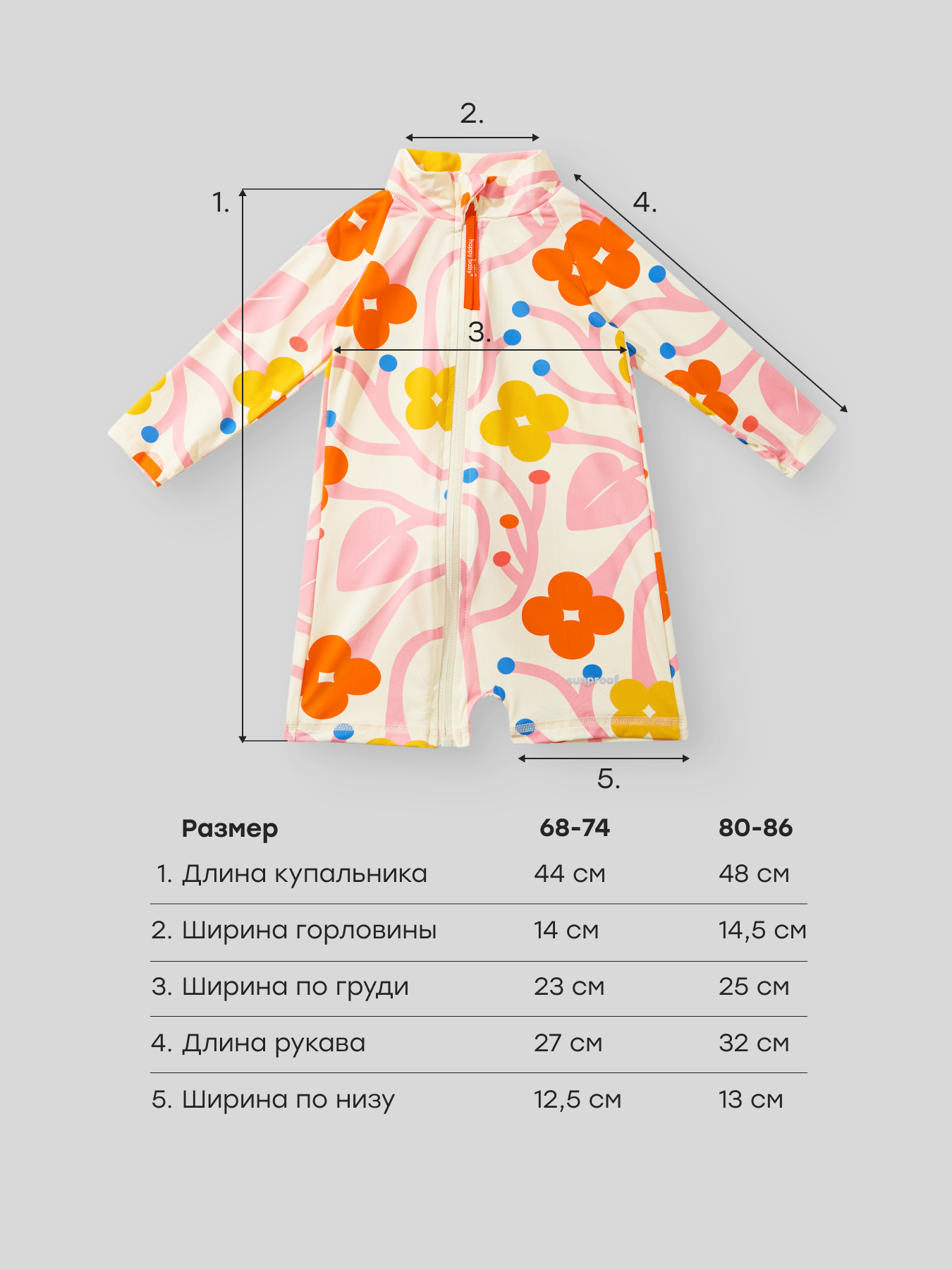 Костюм купальный Happy Baby 50654-0_milky (sweety garden) - фото 4