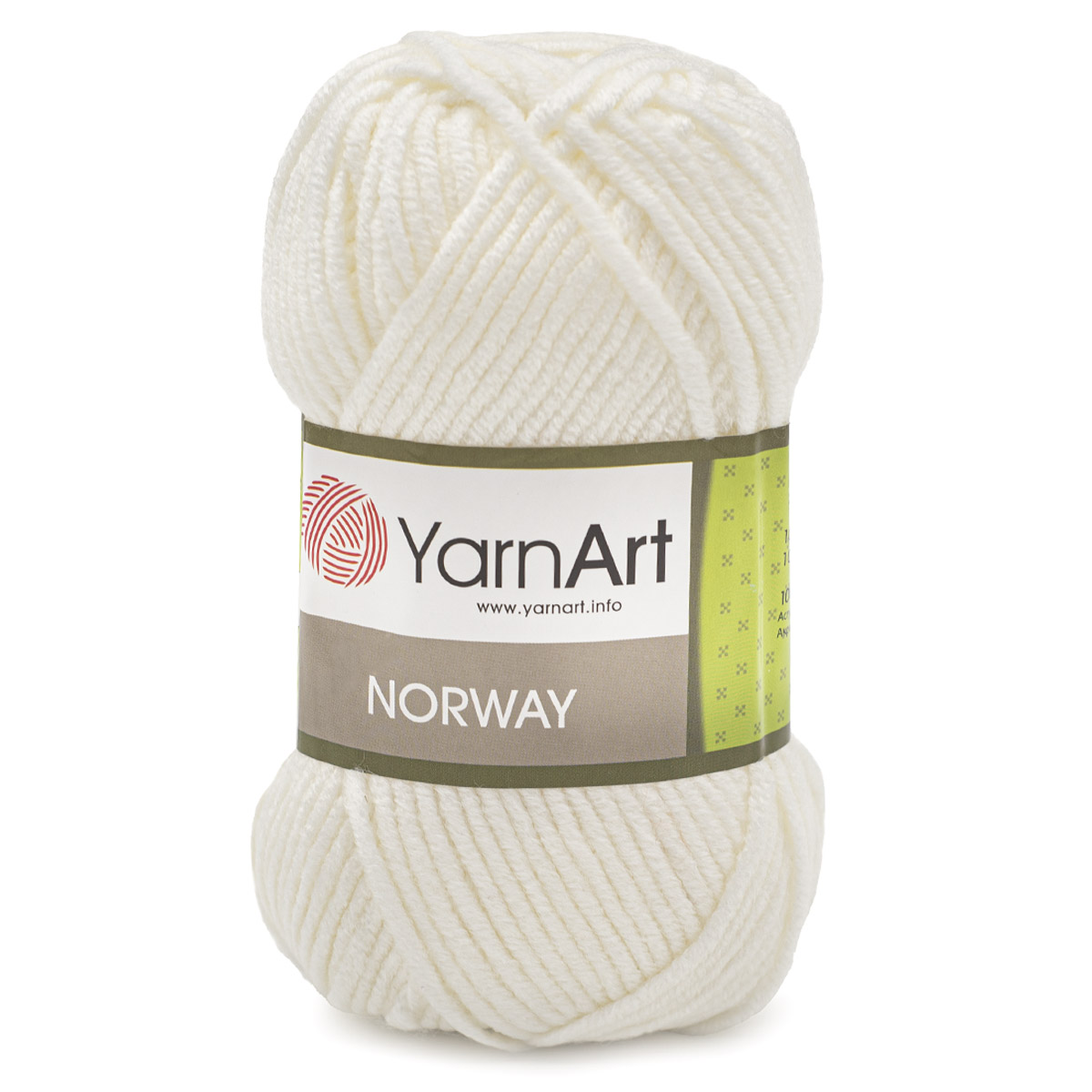 Пряжа YarnArt Norway акриловая 100 г 105 м 150 белый 5 мотков - фото 6