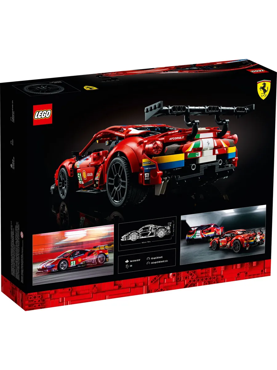 Конструктор LEGO Technic Ferrari 488 GTE AF Corse #51 1677 дет. - фото 6