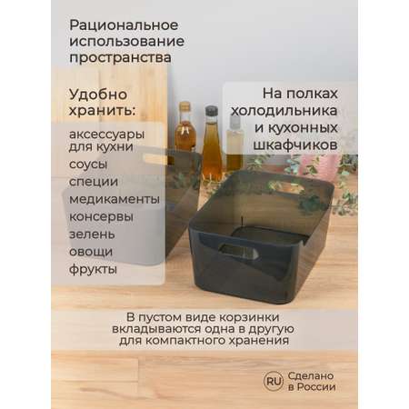 Комплект корзинок Econova SCANDI 10л - 2шт. черный прозрачный