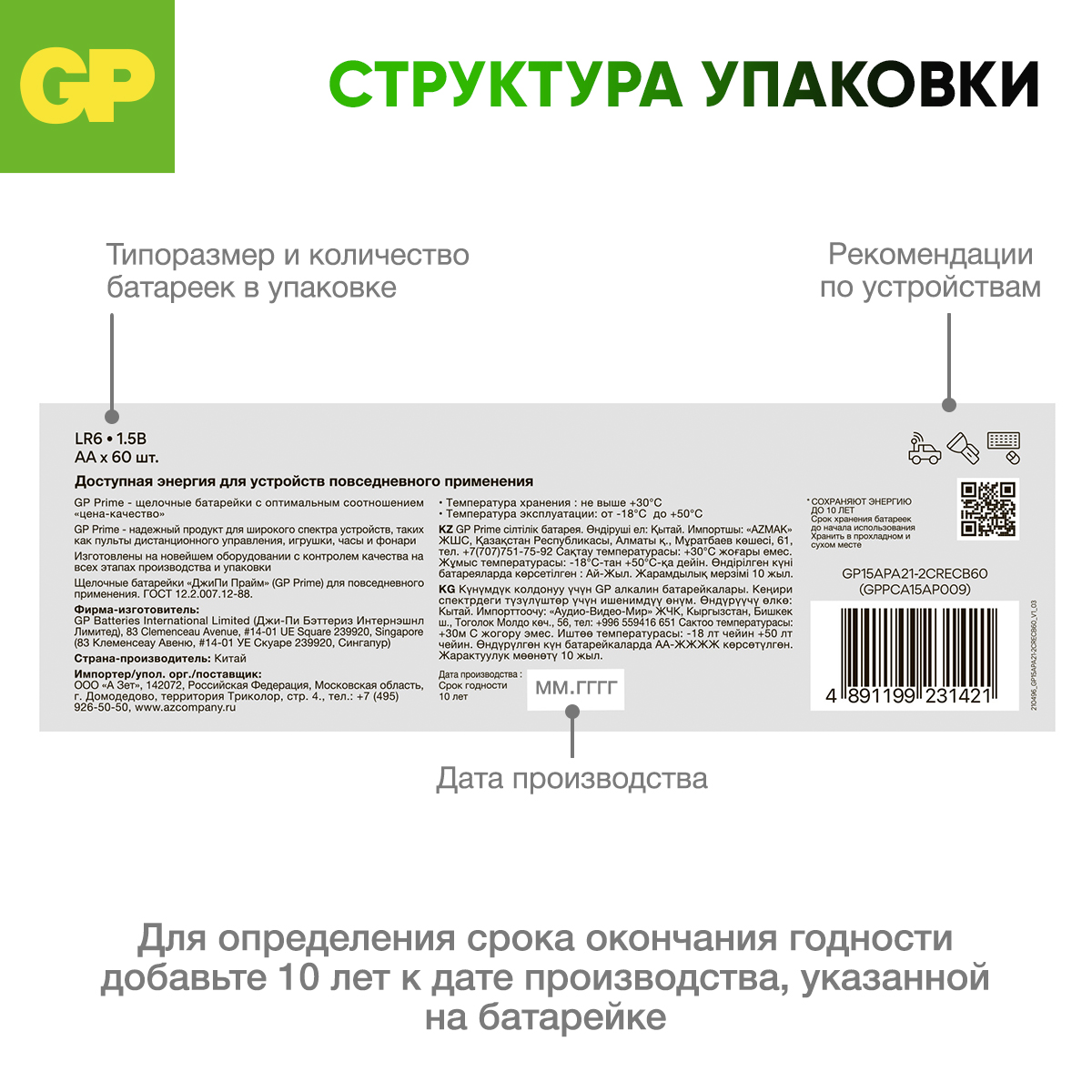 Батарейки AA(LR6) GP 15A-2CRVS80 - фото 7