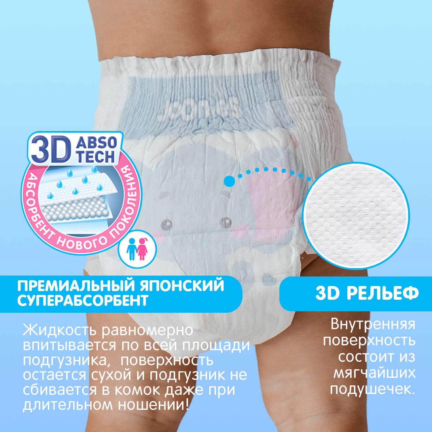 Подгузники Joonies Premium Soft S (3-6 кг) 64 шт. - фото 6